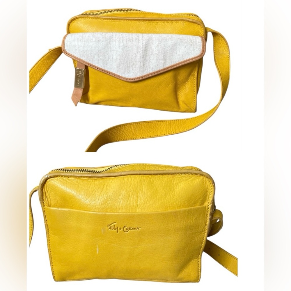 Rare Foley + Corinna Vibrant Mustard Yellow Leather Crossbody Bag